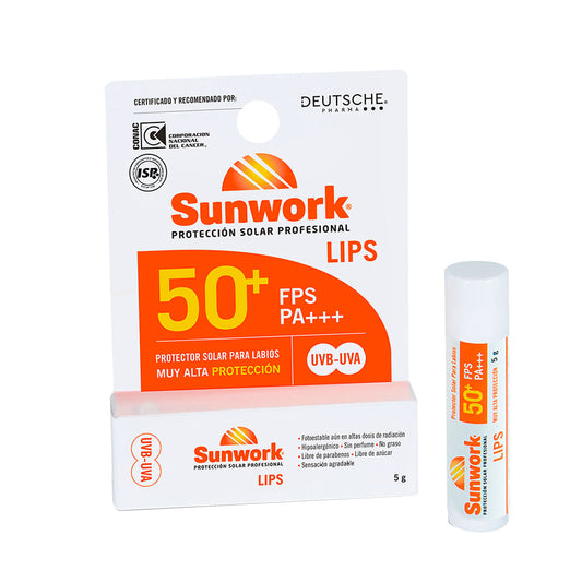 Bloqueador solar labial Sunwork Lips Fps 50 5 grs Default Title