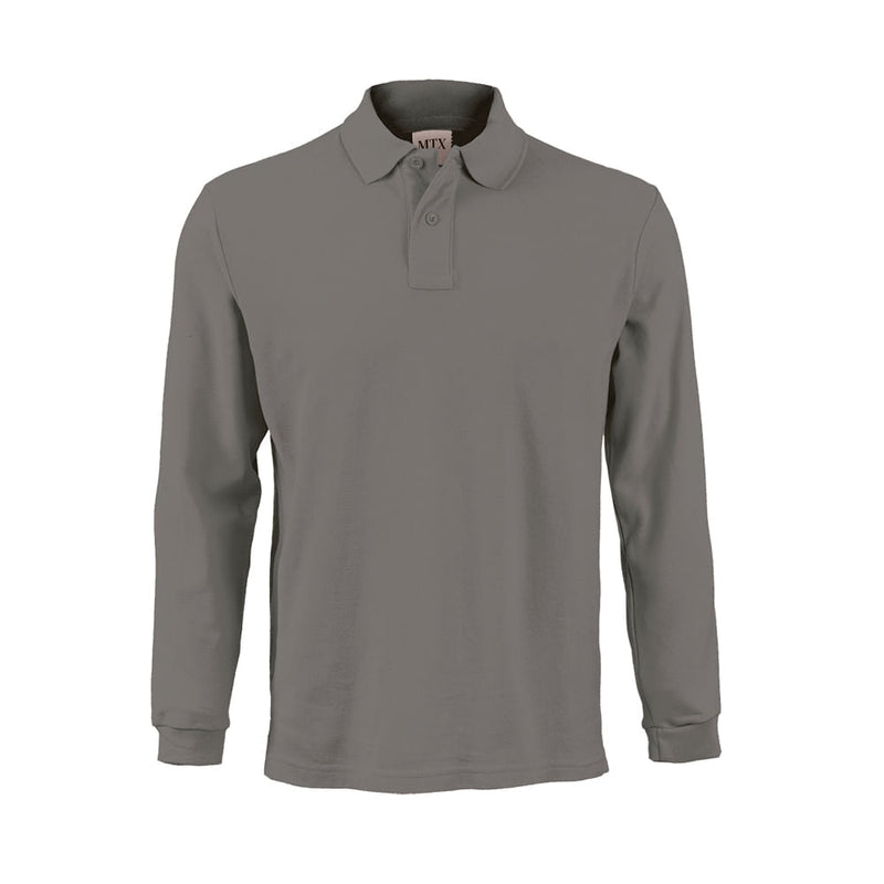 Polera Maritex Pique Manga Larga Mtx Gris Talla XL