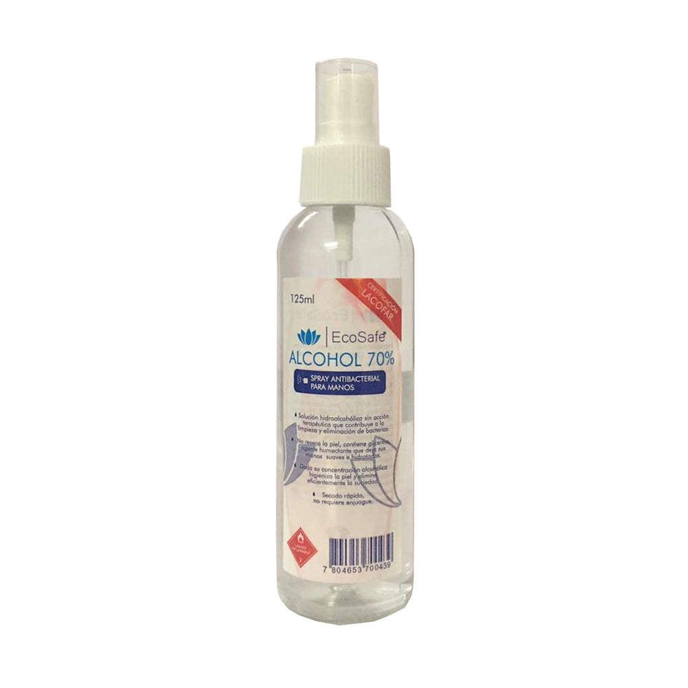 Alcohol Spray Ecosafe 70 125 ml Default Title
