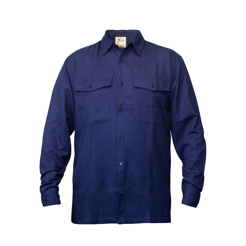 Camisa de seguridad Marca Ignifuga Antiestatica Azul Marino Talla XL