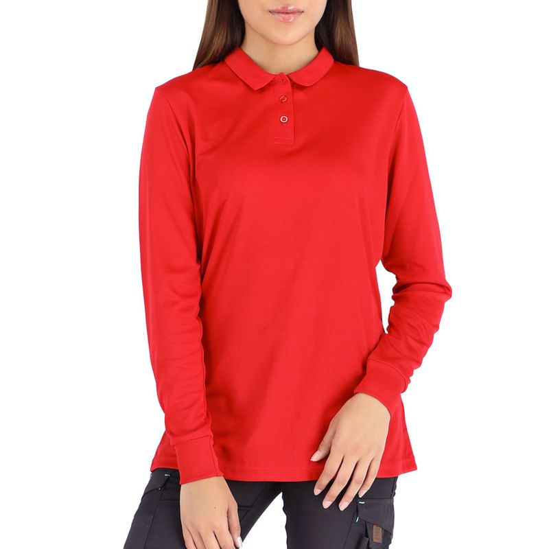 Polera Quebec Cooldry Manga Larga Mujer Roja Talla XL