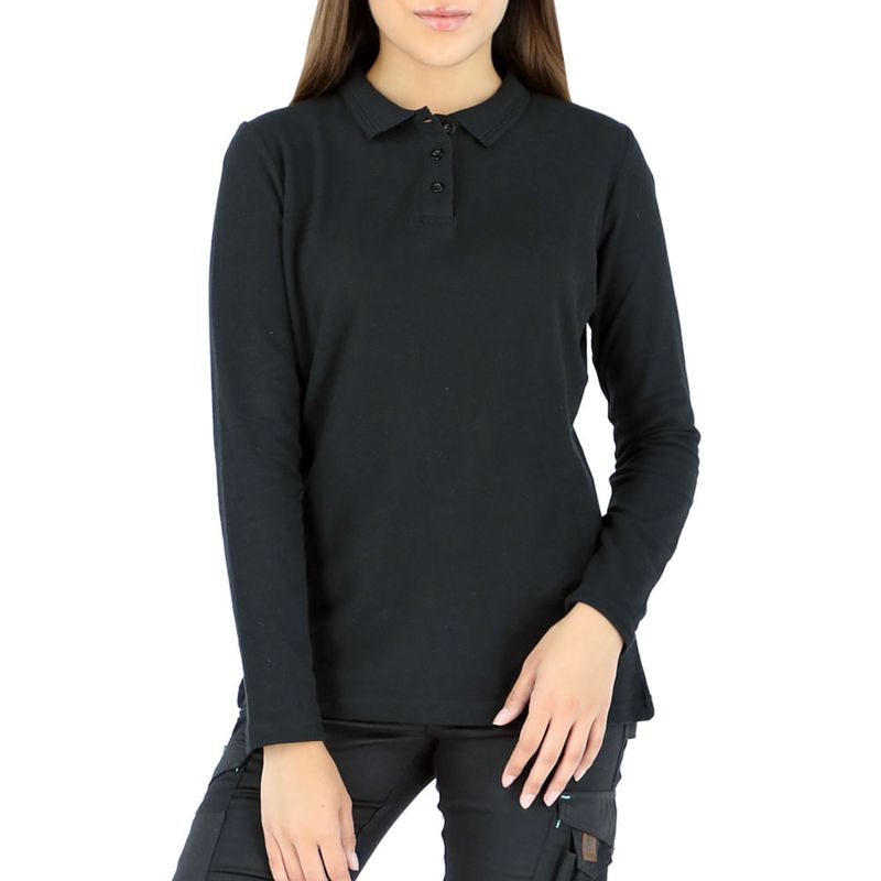 Polera Quebec Cooldry Manga Larga Mujer Negra Talla XL