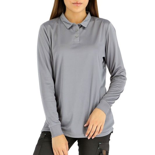 Polera Quebec Cooldry Manga Larga Mujer Gris Talla XL