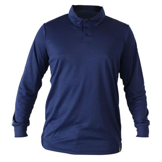 Polera Quebec Cooldry Manga Larga Azul Talla XL