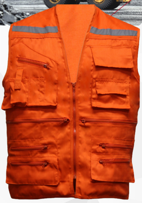 Chaleco Geo de Seguridad Maritex Gabardina Mtx CRfl Naranjo Talla XL