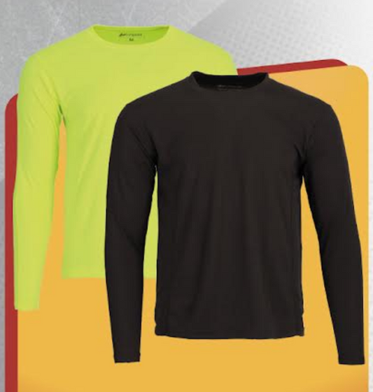 Polera Maritex Dry Fit Manga Larga Amarilla Fluor Talla XL
