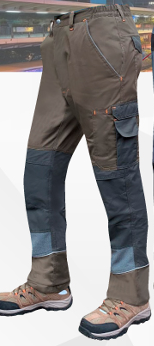 Pantalon Maritex Alta Resistencia Gabardina Spandex Cafe Talla XL