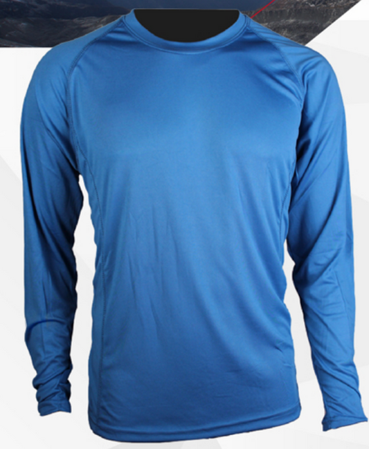 Polera Maritex Dry Fit Manga Larga Azul Talla XL