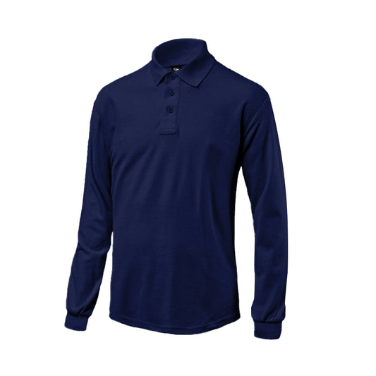 Polera Black Bull Pique Manga Larga Azul Talla XL
