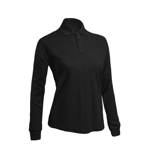 Polera Maritex Pique Manga Larga Mujer Mtx Negro