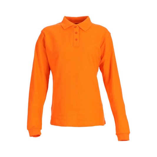 Polera Maritex Pique Manga Larga Mujer Mtx Naranja