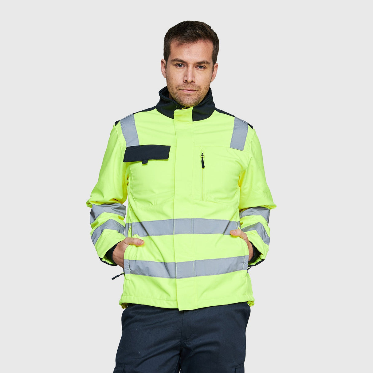 Chaqueta Jayson Softshell Alta Visibilidad AzulAmarillo Fluor Talla XL
