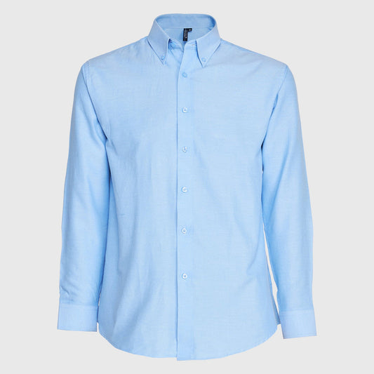 Camisa Jayson Oxford Manga Larga Boton Suelto Celeste Talla XL