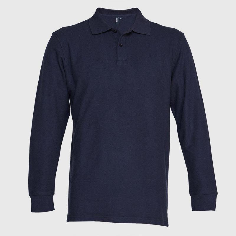 Polera Jayson Pique Manga Larga 8020 Azul Marino Talla XL