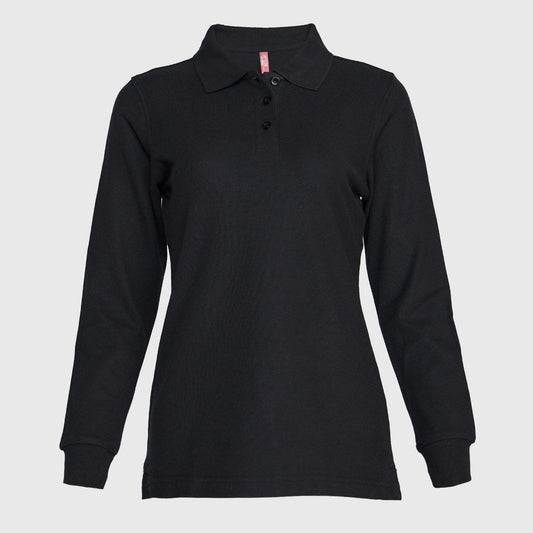 Polera Jayson Pique Manga Larga 8020 Mujer Negra Talla XL