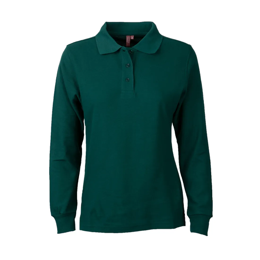 Polera Jayson Pique Manga Larga Mujer 8020 Verde Botella Talla XL