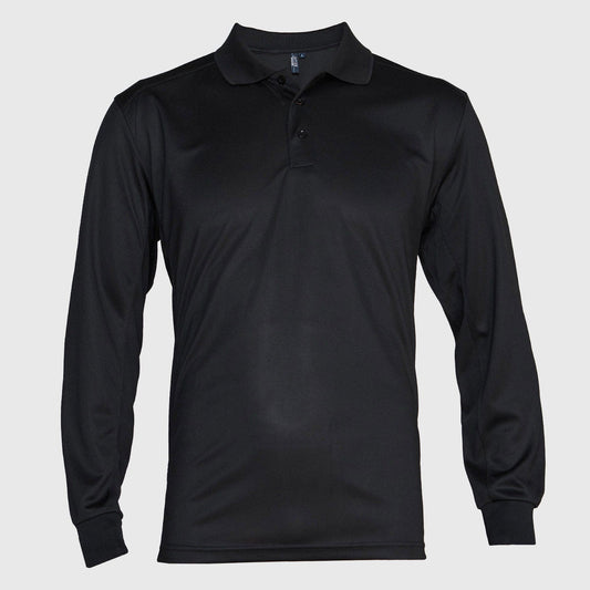 Polera Jayson Dry Fit Cuello Camisero Manga Larga Negro Talla XL