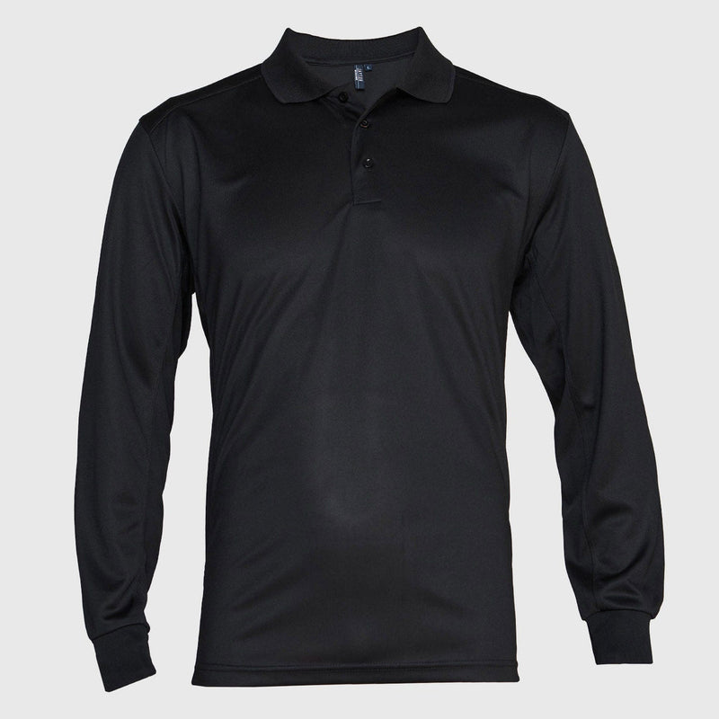 Polera Jayson Dry Fit Cuello Camisero Manga Larga Negro Talla XL