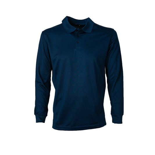 Polera Jayson Dry Fit Cuello Camisero Manga Larga Azul Marino Talla XL