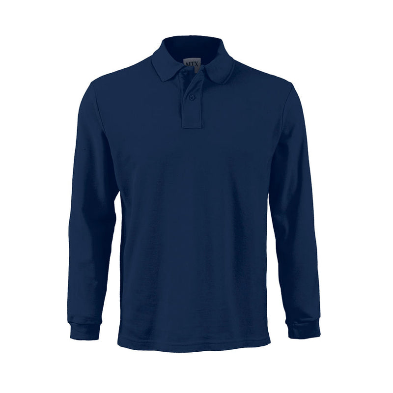Polera Maritex Pique Manga Larga Mtx Azul Marino Talla XL
