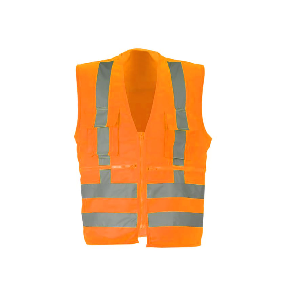 Chaleco Black Wolf Geo Poplin Cinta 360 Naranjo Fluor Talla XL