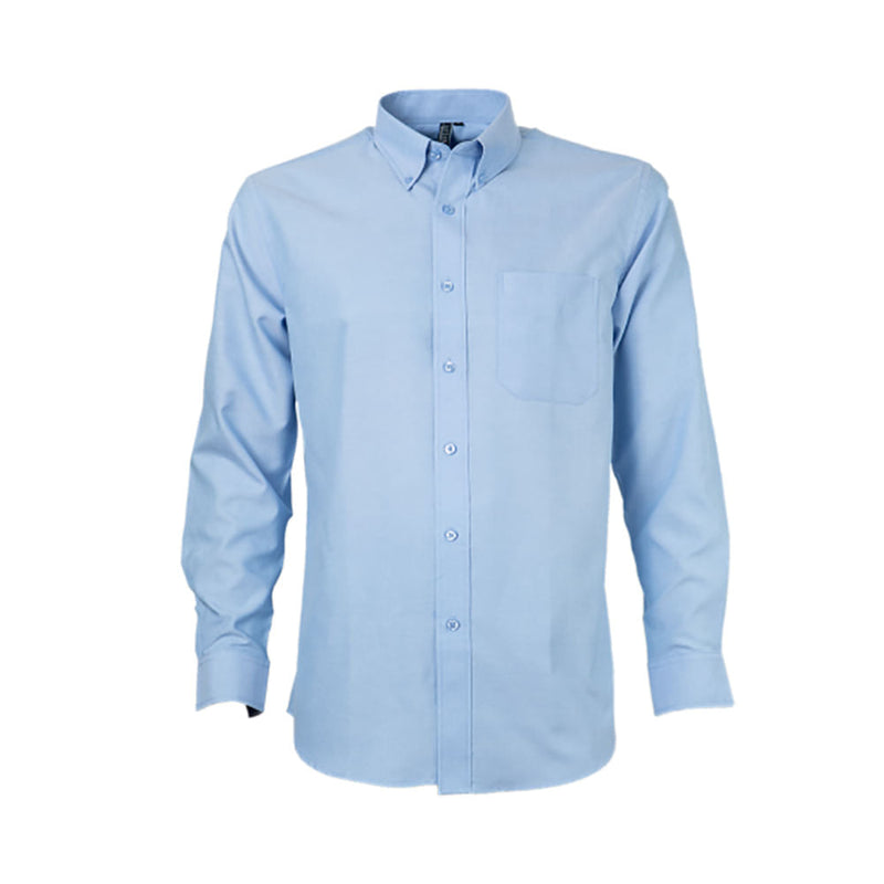 Camisa Jayson Oxford Manga Larga Bolsillo Pegado Celeste Talla XL