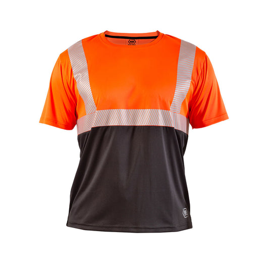 Polera Hardowrk Reflectiva Hw Manga Corta Rojo Fluor Talla XL