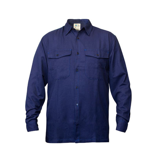 Camisa de seguridad Marca Ignifuga Antiestatica Azul Marino Talla XL