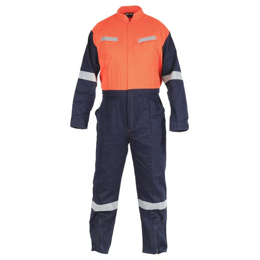 Buzo Kumen Gabardina 100 Algodon Bicolor NaranjoAzul Talla XL