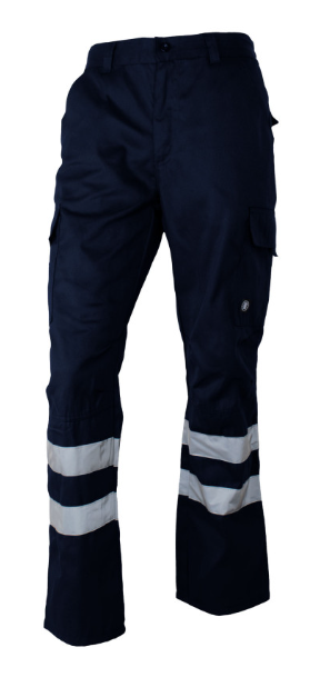 Pantalon Texora Cargo Gabardina Con Reflectante Azul Talla XL