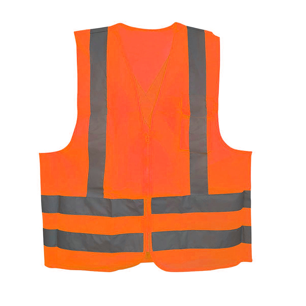 Chaleco de alta visibilidad simple sin bolsillos Naranjo Talla XL