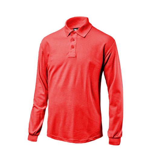 Polera Black Bull Pique Manga Larga Roja Talla XL