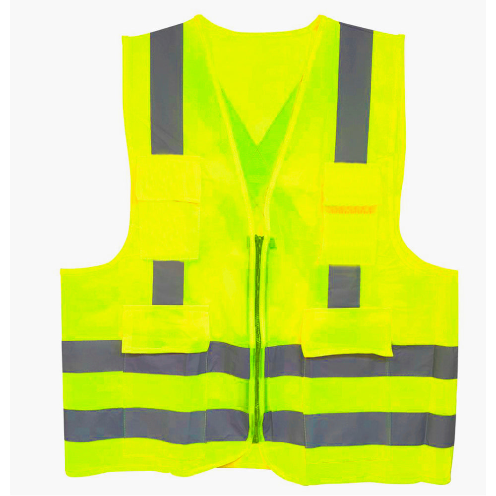Chaleco alta visibilidad supervisor con bolsillos amarillo Talla XL