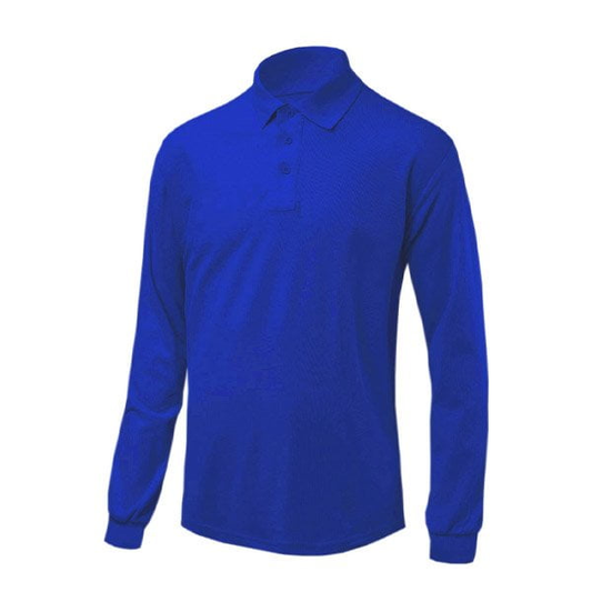 Polera Maritex Pique Manga Larga Azul Rey
