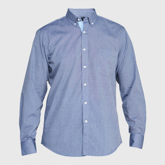 Camisa Jayson Manga Larga Fil A Fil Azul Marino Talla XL