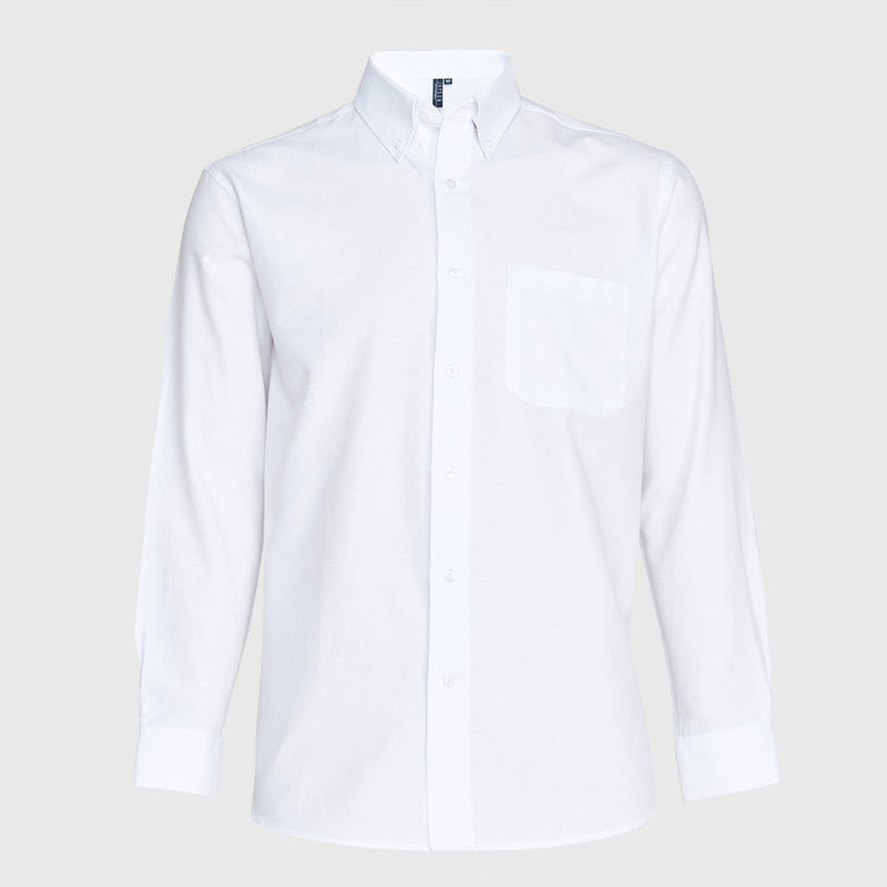 Camisa Jayson Oxford Manga Larga Bolsillo Pegado Blanca Talla XL