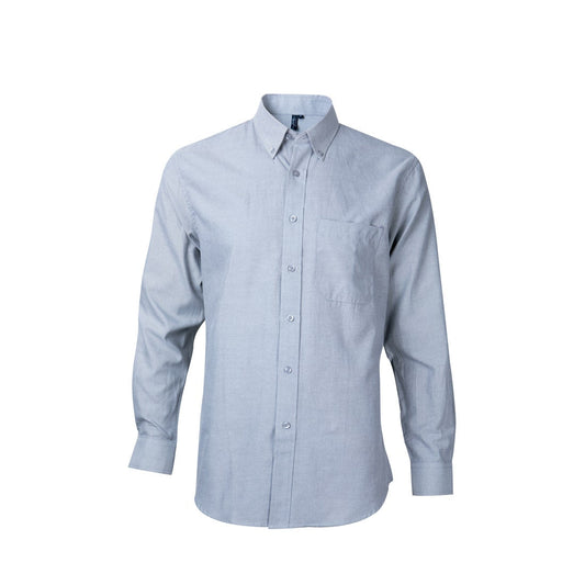 Camisa Jayson Oxford Manga Larga Bolsillo Pegado Gris Talla XL
