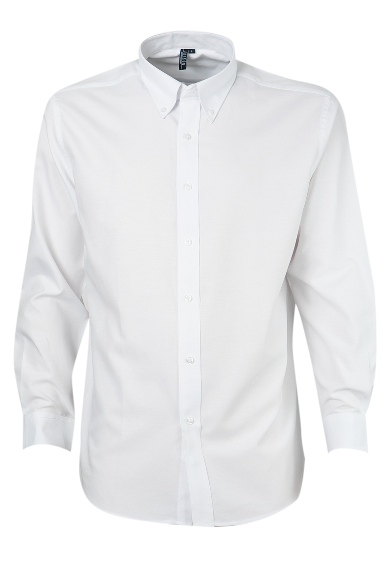 Camisa Jayson Oxford Manga Larga Boton Suelto Blanca Talla XL