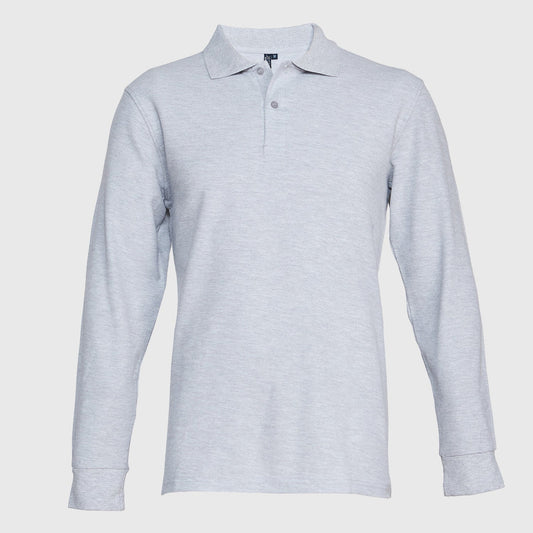 Polera Jayson Pique Manga Larga 8020 Gris Talla XL