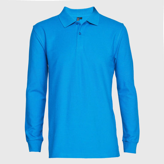 Polera Jayson Pique Manga Larga 8020 Azul Rey Talla XL