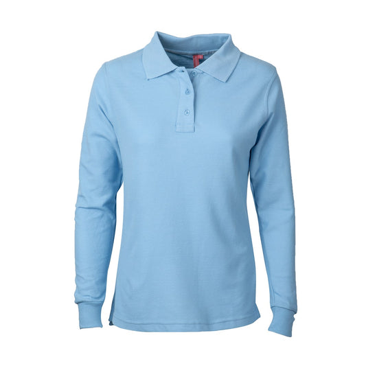 Polera Jayson Pique Manga Larga Mujer 8020 Celeste Talla XL