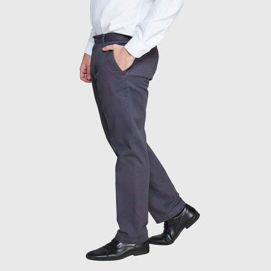 Pantalon Jayson Gabardina Algodon Sin Pinzas Gris Talla XL