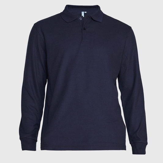 Polera Jayson Pique Manga Larga Azul Marino Talla XL