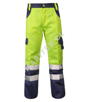 Pantalon Maritex Bicolor Gabardina AzulAmarillo Fluor Talla XL