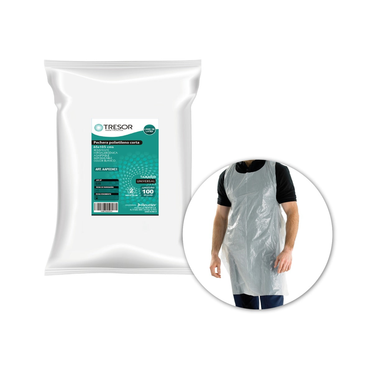 Pechera Tresor Poliet Desechable 65 Cms X 105 Cms Default Title